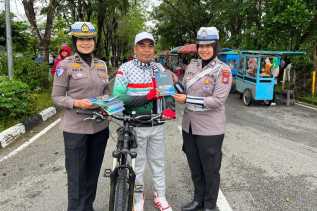 Satlantas Polres Inhil Sosialisasi Riau Bhayangkara Run 2025 di CFD