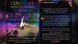 Harga Tiket Konser Coldplay Beredar Luas, Promotor Marah Besar