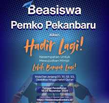 Pemko Pekanbaru Buka Pendaftaran Beasiswa Bagi Disabilitas Hingga Hafizh Qur'an, Link Cek Disini!