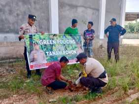 Green Policing, Polsek Rimba Melintang Tanam 10 Bibit Pohon di Kepenghuluan Lenggadai Hilir