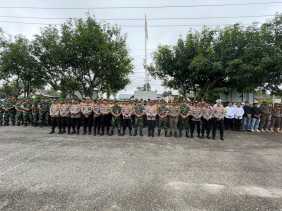 Apel Bersama, Polres Rohul dan Koramil Rambah Sinergitas Kawal Pemilu Damai 2024