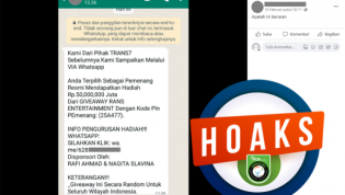 Hoaks WhatsApp Giveaway RANS Entertainment dari Trans7, Cara Hindari Jadi Korban Penipuan