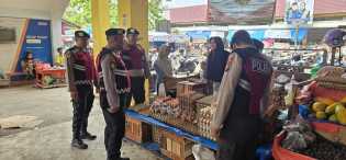 Patroli Dialogis Samapta Polres Inhu, Ajak Pedagang Berpartisipasi di Pilkada
