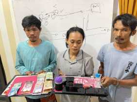 Polisi Tangkap Tiga Tersangka Pengguna Shabu di Perkebunan Sawit Indragiri Hulu