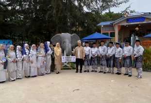 Pemko Pekanbaru Tampilkan Maskot Rumah Singgah Tuan Kadi dan Gajah di Pameran MTQ Riau
