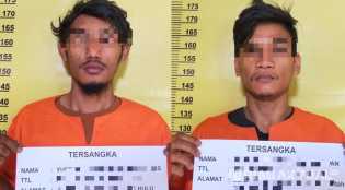 Ketahuan Mencuri Kabel Listrik Lampu Jalan, Dua Pria Masuk Jeruji Polsek Bukit Raya