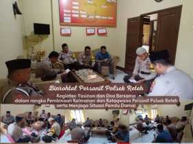 Binrohtal Mingguan, Polsek Reteh Yasinan dan Sosialisasi Pemilu Damai