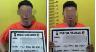 Rampas Tas Pejalan Kaki, 2 Jambret Dibekuk Polresta Pekanbaru