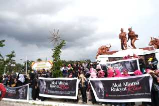 Aksi Damai, Ratusan Massa Tolak Sabotase Serta Penggagalan Pemilu 2024