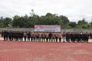 Apel Pelepasan Personil BKO Brimob Warnai Operasi Mantap Praja Lancang Kuning 2024 di Rokan Hulu