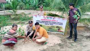 Polsek Rimba Melintang Gaungkan Green Policing, Tanam Pohon di Gereja GPDI Imanuel