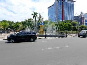 Air Mancur Tugu Selais Pekanbaru Kembali Berfungsi Pasca Komponen Dicuri OTK