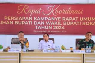 Kapolres Rokan Hilir Hadiri Rakor Persiapan Kampanye Akbar Pilkada 2024
