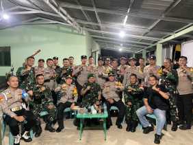 HUT TNI, Polsek Kempas dan Tempuling Berikan Surprise ke Koramil 03