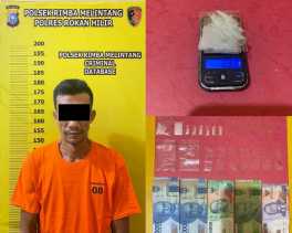 Pemuda di Rohil Ditangkap Tim Opsnal Polsek Rimba Melintang saat akan Jual Sabu