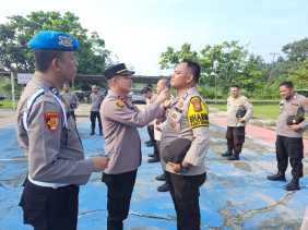 Kapolsek Perhentian Raja Adakan Gaktiblin Jelang Pemilu 2024 untuk Tingkatkan Disiplin Personel