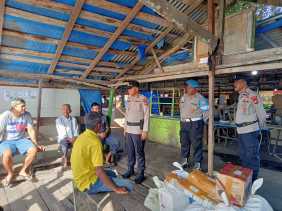 Kapolsek Kawasan Pelabuhan Ajak Masyarakat Datang ke TPS dan Sukseskan Pemilu 2024