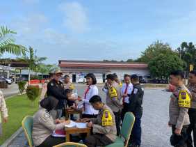 Polres Inhu Cek Kesehatan Personel Operasi Mantap Praja