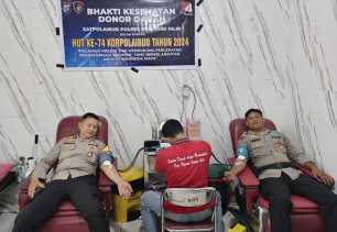 Polair Polres Inhil Kumpulkan 51 Kantong Darah, Pesankan Pilkada Damai