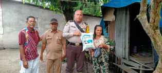 Polsek Pinggir Berikan Bantuan Sembako Kepada Warga Pangkalan Libut