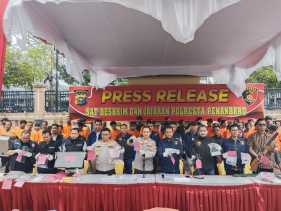 Amankan 51 Pelaku C3, Polresta Pekanbaru Sita 30 Sepeda Motor Curian