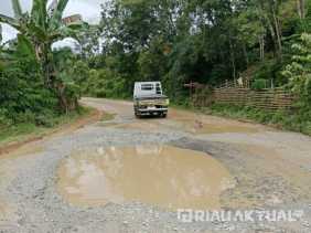 Jalan Lintas Provinsi di Kampung Baru Koto Rusak Parah, Warga Harapkan Perhatian Pemprov Riau
